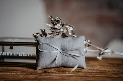 Ringkissen für Ringkästchen Grau | zur Hochzeit personalisiert | Ringbox Kissen