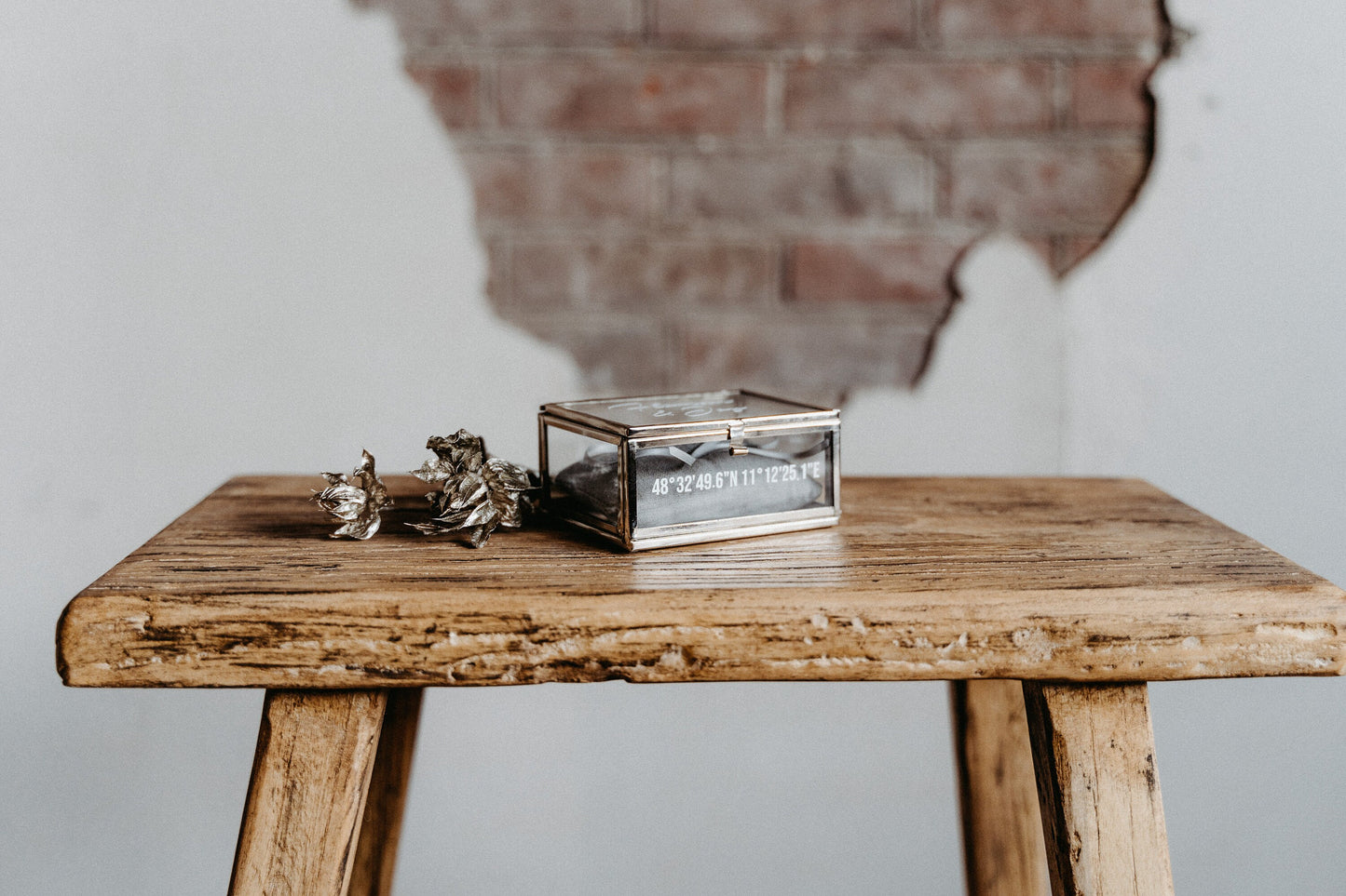 Ringkissen für Ringkästchen Grau | zur Hochzeit personalisiert | Ringbox Kissen