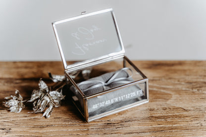 Ringkissen für Ringkästchen Grau | zur Hochzeit personalisiert | Ringbox Kissen