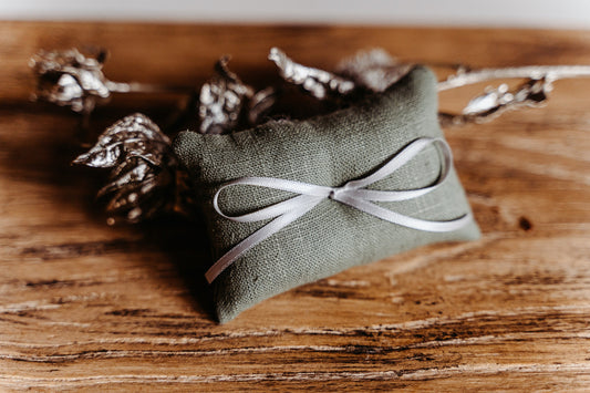 Ringkissen für Ringkästchen Oliv | zur Hochzeit personalisiert | Ringbox Kissen