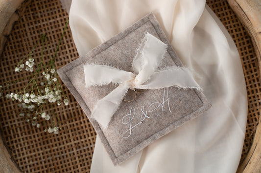 Ringkissen Sandfarbend mit personalisierung