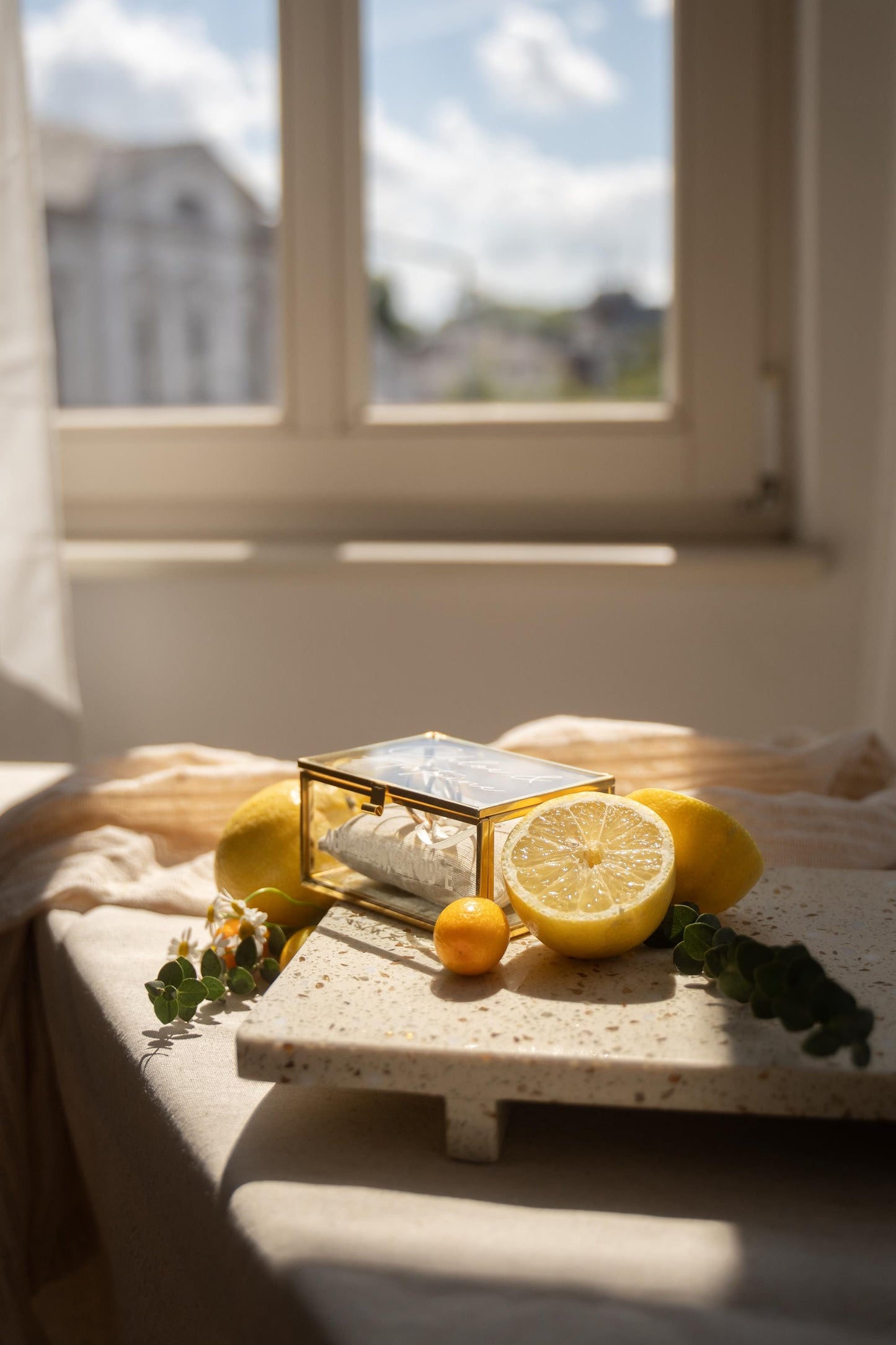 Ringkästchen Gold mit Sand Kissen | Ringbox aus Glas Eckig | zur Hochzeit personalisiert