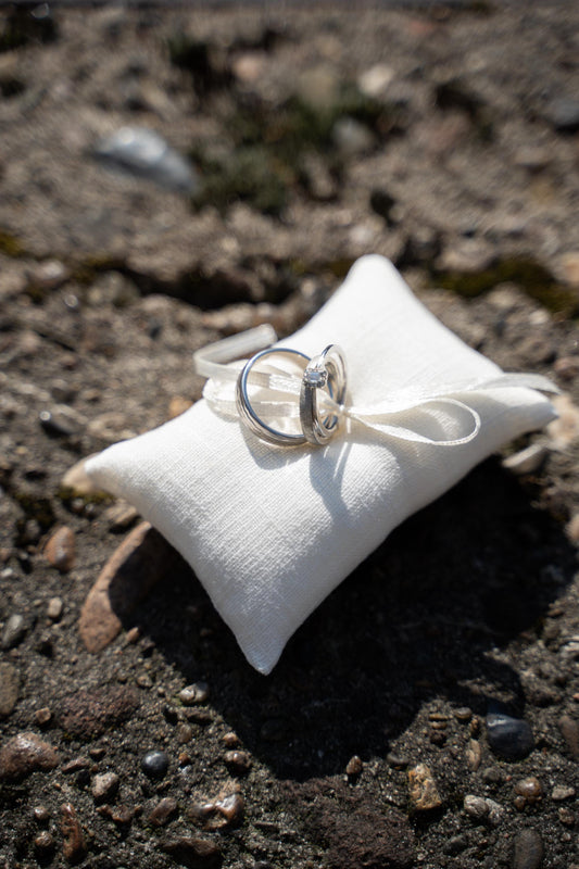 Ringkissen für Ringkästchen Creme | zur Hochzeit personalisiert | Ringbox Kissen