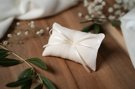 Ringkissen für Ringkästchen Creme | zur Hochzeit personalisiert | Ringbox Kissen