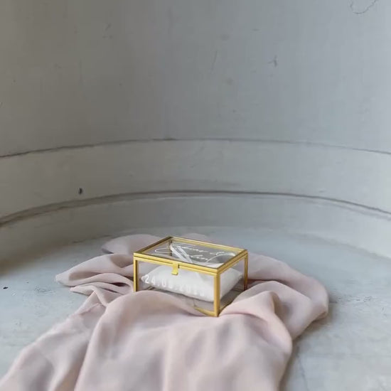 Ringkästchen Gold | Ringbox aus Glas Eckig | zur Hochzeit personalisiert