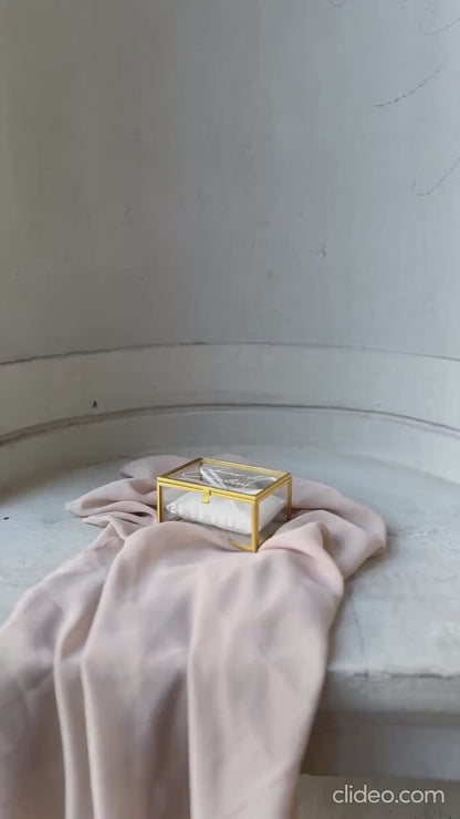 Ringkästchen Gold | Ringbox aus Glas Eckig | zur Hochzeit personalisiert